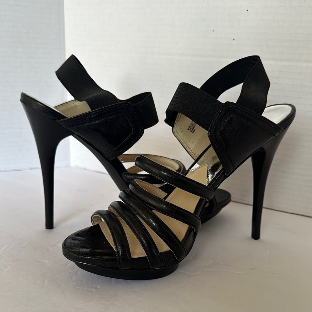 Michael Kors Black Multi-Strap Slingback Heels - Size 9.5M